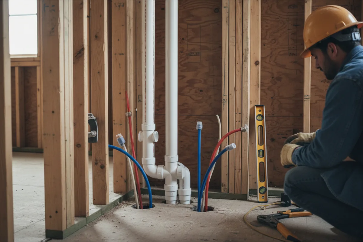 Drain and supply rough-in during Drain Cleaning in Bellwood
