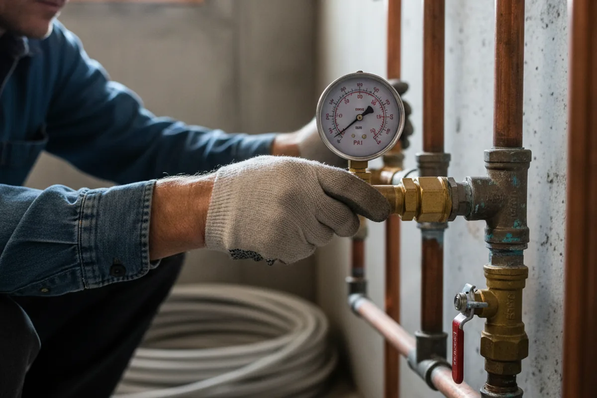 Pressure testing a repaired line during Water Line Repair in Bellwood